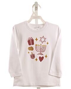 SWEET WINK  WHITE   PRINTED DESIGN KNIT LS SHIRT