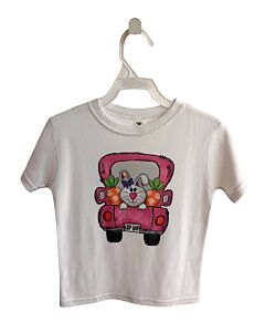 LAUGHING GIRAFFE  WHITE   PRINTED DESIGN T-SHIRT