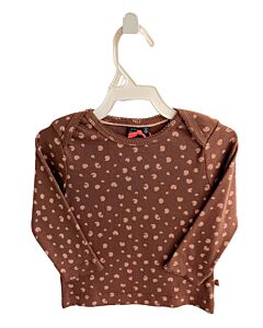 BABY FACE  BROWN    KNIT LS SHIRT WITH PICOT STITCHING