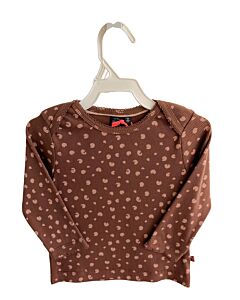 BABY FACE  BROWN    KNIT LS SHIRT WITH PICOT STITCHING