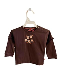 BABY FACE  BROWN    KNIT LS SHIRT WITH RUFFLE