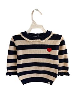 BABY FACE  BLUE  STRIPED  SWEATER WITH RUFFLE