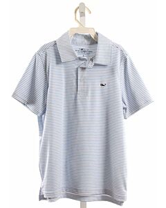 VINEYARD VINES  LT BLUE  STRIPED  KNIT SS SHIRT