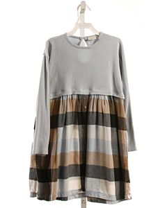 TURTLEDOVE LONDON  LT BLUE  PLAID  KNIT DRESS