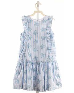 GABBY  BLUE  FLORAL  DRESS WITH RUFFLE