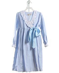 SAL & PIMENTA  LT BLUE  STRIPED  ROBE WITH BOW