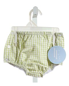 LITTLE ENGLISH  GREEN  GINGHAM  DIAPER COVER