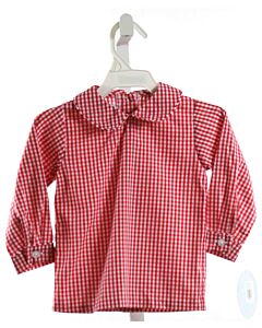 LITTLE ENGLISH  RED  GINGHAM  SHIRT-LS