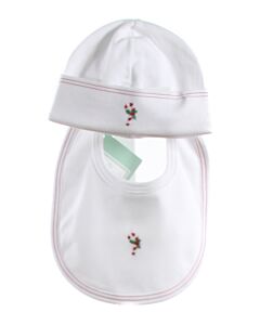 BABY THREADS  WHITE   EMBROIDERED BIB