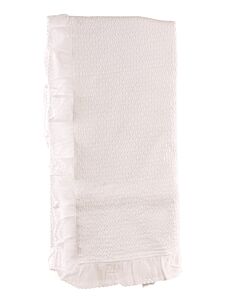 A SOFT IDEA  WHITE    BLANKET WITH RUFFLE