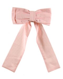 SAL & PIMENTA  PINK  GINGHAM  HAIR BOW