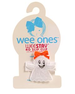 WEE ONES  WHITE   EMBROIDERED HAIR BOW