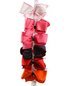 WEE ONES  MULTI-COLOR    HAIR BOW WITH PICOT STITCHING