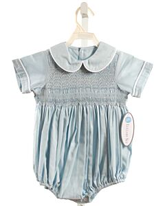 LULLABY SET  LT BLUE   SMOCKED BUBBLE