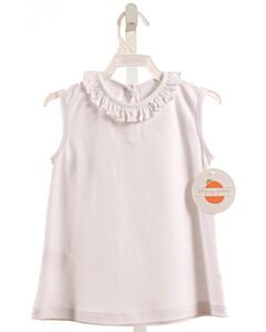 PEGGY GREEN  WHITE    KNIT TANK WITH RUFFLE