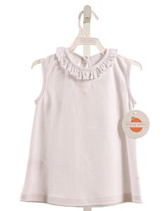 PEGGY GREEN  WHITE    KNIT TANK WITH RUFFLE