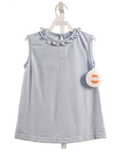 PEGGY GREEN  LT BLUE  STRIPED  SLEEVELESS SHIRT
