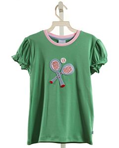 BELLA BLISS  GREEN   APPLIQUED KNIT SS SHIRT