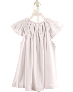 PEGGY GREEN  WHITE   SMOCKED KNIT SS SHIRT WITH RIC RAC