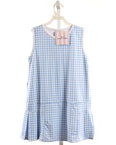 JAMES & LOTTIE  LT BLUE  GINGHAM  KNIT DRESS