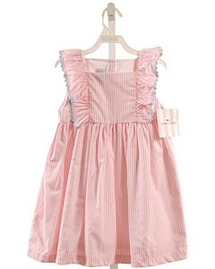 JAMES & LOTTIE  PINK  STRIPED  DRESS WITH RIC RAC