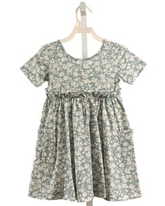 CHARMING MARY  LT BLUE  FLORAL  KNIT DRESS