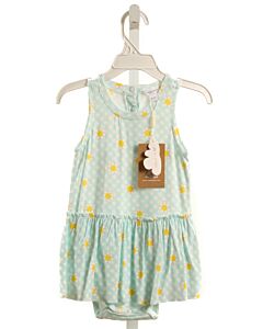 ANGEL DEAR  AQUA  FLORAL  KNIT BUBBLE