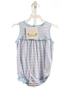 TROTTER ST.  LT BLUE  STRIPED  KNIT BUBBLE WITH RUFFLE