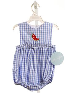 LITTLE ENGLISH  BLUE  GINGHAM APPLIQUED BUBBLE