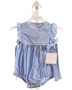 PETIT BEBE  BLUE  MICROCHECK  BUBBLE WITH BOW