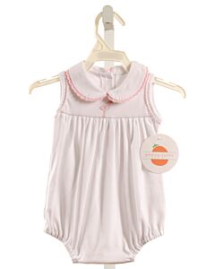 PEGGY GREEN  WHITE   EMBROIDERED KNIT BUBBLE WITH PICOT STITCHING