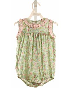 JAMES & LOTTIE  GREEN  FLORAL  BUBBLE WITH RUFFLE