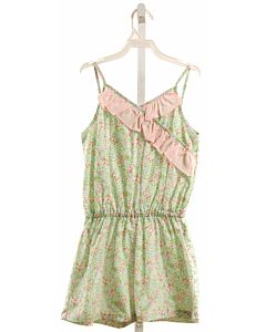 JAMES & LOTTIE  GREEN  FLORAL  ROMPER WITH RUFFLE