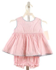 JAMES & LOTTIE  PINK  STRIPED  2-PIECE OUTFIT WITH RIC RAC