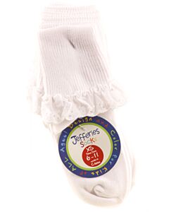 JEFFERIES SOCKS  WHITE    SOCKS WITH EYELET TRIM