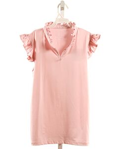 LILA + HAYES  PINK KNIT   SLEEVELESS SHIRT WITH RUFFLE