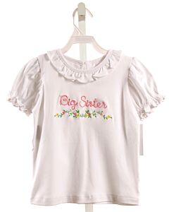 REMEMBER NGUYEN  WHITE    KNIT SS SHIRT WITH RUFFLE