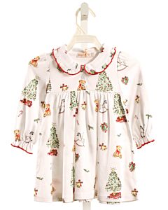 BABY CLUB CHIC  WHITE   PRINTED DESIGN KNIT DRESS