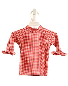 MINNOW  RED  PLAID  RASH GUARD