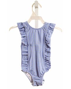 MINNOW  BLUE  GINGHAM  1-PIECE SWIMSUIT WITH RUFFLE