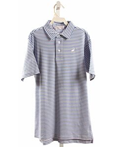 THE BEAUFORT BONNET COMPANY  BLUE  STRIPED  KNIT SS SHIRT