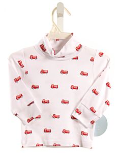 LITTLE ENGLISH  WHITE    KNIT LS SHIRT WITH PICOT STITCHING