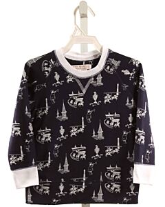 THE BEAUFORT BONNET COMPANY  BLUE KNIT  PRINTED DESIGN PULLOVER