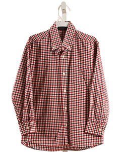 OSCAR DE LA RENTA  RED  PLAID  DRESS SHIRT