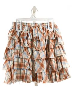 VELVETEEN  BROWN  PLAID  SKIRT