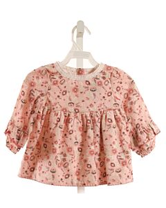 CYNTHIA ROWLEY  PINK  FLORAL  DRESS WITH PICOT STITCHING