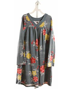 TEA  GRAY  FLORAL  KNIT DRESS
