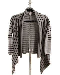 TEA  GRAY  STRIPED  CARDIGAN