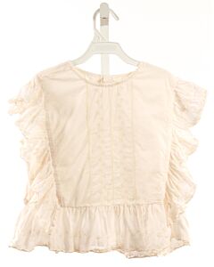 CREWCUTS  WHITE EYELET   SLEEVELESS SHIRT WITH RUFFLE