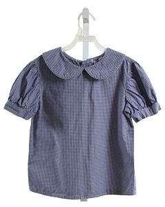 BEAUX ET BELLES  NAVY  GINGHAM  SHIRT-SS